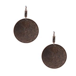 NEXTE Jewelry Rose Gold Overlay Antiqued Maya Disc Earrings
