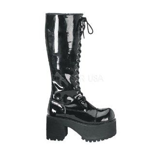 Goth Boots Ranger302 Black High Lace Goth Boots Shoes