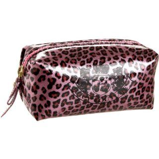 Couture Small Leopard Cosmetic Pouch,Metallic Fuschia,one size Shoes