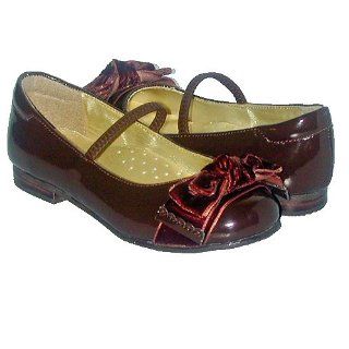 Little Girls Brown Patent Bow Dress Slippers Shoes 1 IM Link Shoes