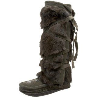  Manitobah Mukluks Womens Tall Wrap Boot,Olive,5 M US Shoes