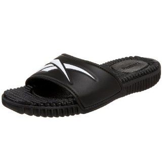  Reebok Womens Fieldside Slide Sandal,Black/White,5 M Shoes