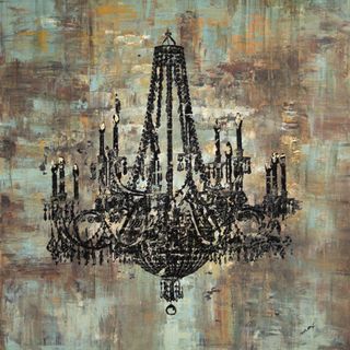 Art in Style Black Chandelier Hand Painted Canvas Wall Art
