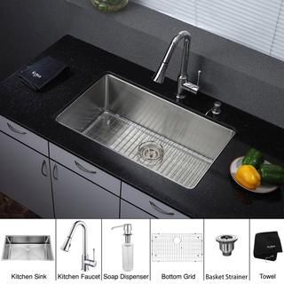 Kraus 32 inch Undermount Single Bowl Stainless Steel Kitchen Sink with