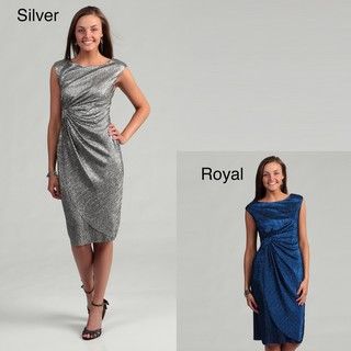 Connected Apparel Womens Ruche Waistline Dress