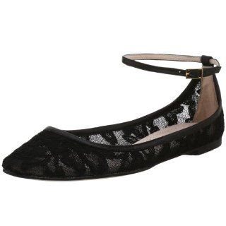 Lacey Lady Ankle Strap Flat,Black,39 EU (US Womens 9 M) Shoes