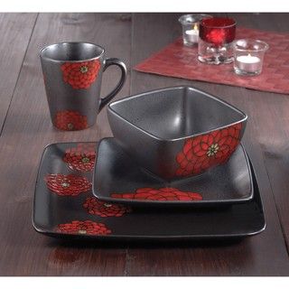American Atelier Asiana Red 16 piece Dinnerware Set