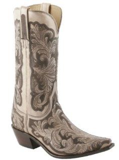 I4728 Womens Western Cowboy Boots Shoes Leather Lazer Tooled Shoes