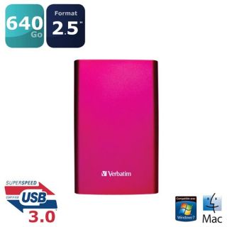 Verbatim StorenGo USB3.0 640Go Rose   Achat / Vente DISQUE DUR