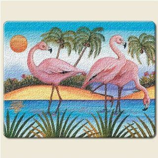 PINK FLAMINGO tropical bird large 15 inch TEMPERED GLASS