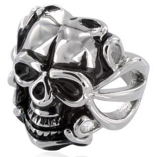 Stainless Steel Mens Evil Skull Ring
