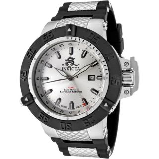 Invicta Mens Subaqua Black Polyurethane/ Stainless Steel GMT Watch