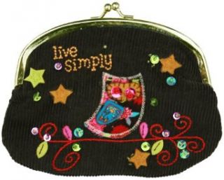 Natural Life Live Simply Owl Double Kisslock Coin Purse