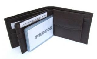 Mens Brown Leather Wallet Lamb Bifold W Coin Pouch 756b