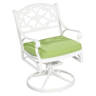 Home Styles Biscayne White Swivel Chair with Cushion