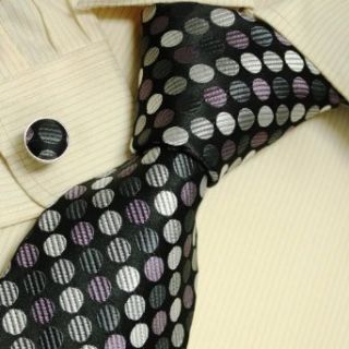 Silver Polka Dots Designer Ties for Men Black Purple Grey