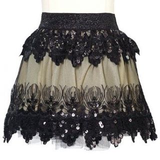 Lipstik Black Sequin Lace Trendy Skirt Little Girls 4