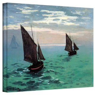 Claude Monet Two Sailboats Gallery Wrapped Canvas