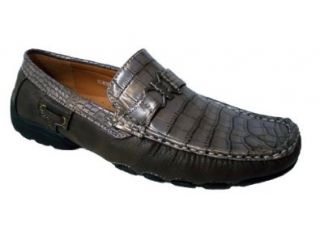 Moccasin Shoes Alligator Gator Design (10.5, Grey Simon 02) Shoes