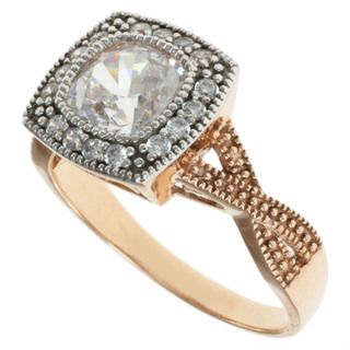 Michael Valitutti Signity 14k Rose Gold Cubic Zircona Ring