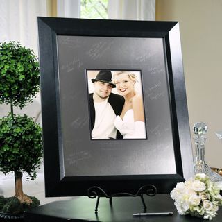 Signature Picture Frame and Engraved Photo Mat with Wooden Frame