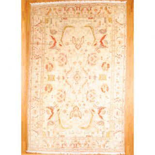 Hand knotted Oushak Beige/Salmon Wool Rug (118 x 18)