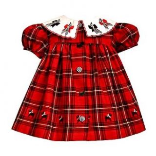 Bonnie Jean Infant Girl Red Plaid Scotty Dog Dress 24M