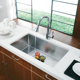 Vigo Undermount 30 inch Stainless Steel Kitchen Sink and Faucet