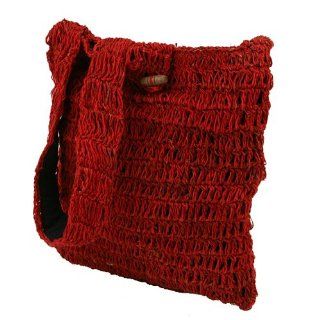 Hemp Cotton Shoulder Bag   Red W04S63A Shoes