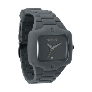 Nixon Mens Grey and Black Rubber Player Watch