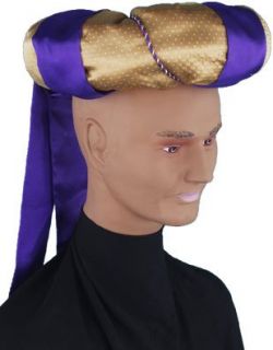 Gold and Purple Arabian Sultan Turban Costume Hat Cap