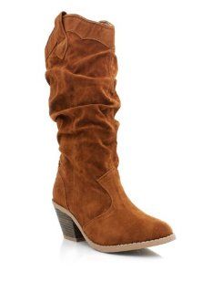 Slouchy Suede Cowgirl Boots Shoes