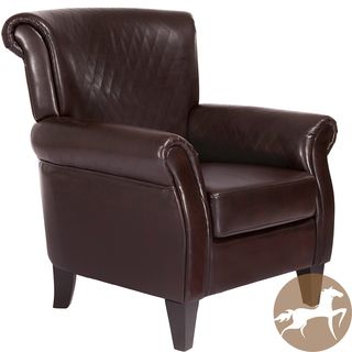 Christopher Knight Home Brent Brown Quilted Leather Club Chair