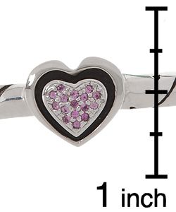 John Atencio Sterling Silver/18 kt. Gold Pink Sapphire Heart Bracelet