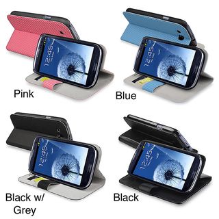 Leather Case with Credit Card Wallet for Samsung Galaxy S III i9300