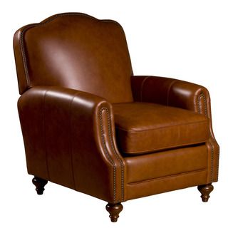 Seville Leather Press Back Chair in Vintage Oak