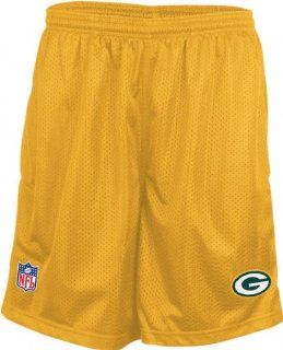 Green Bay Packers Gold Coaches Mesh Shorts   Large