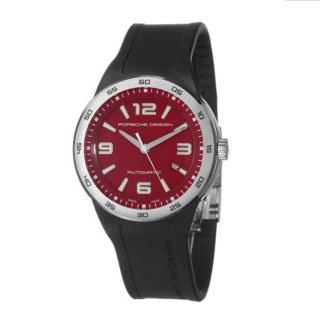 Porsche Design Mens P6310 Stainless Steel Red Automatic Watch