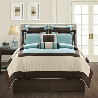 Aqua Gramercy California King size 8 piece Comforter Set