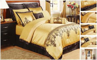 Gold Jacquard 22 piece Queen Comforter Set