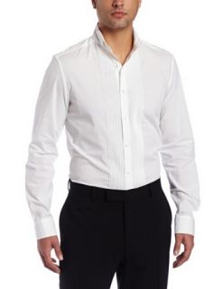 Kenneth Cole Mens Wingtip Tuxedo Shirt, White, Large