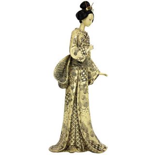 Nature Symbols Kimono 16 inch Geisha Figurine (China)