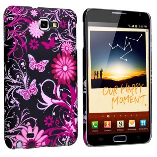 Purple Flower with Butterfly Rear Case for Samsung Galaxy Note N7000
