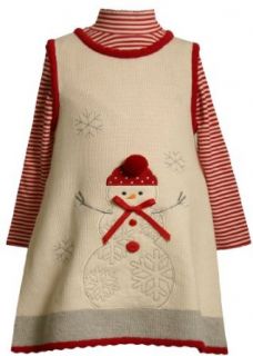 Bonnie Jean Girls Snowman Embroidered Sweater Jumper Set
