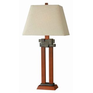 Kenroy 30 inch Faux Cherry Wood Table Lamp
