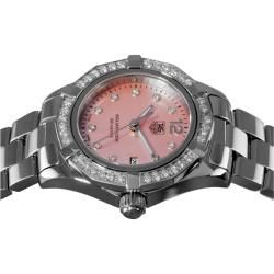 Tag Heuer Womens Aquaracer Pink Mother of Pearl Diamond Watch