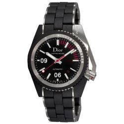 Christian Dior Mens Chiffre Rouge Rubber Steel Automatic Watch