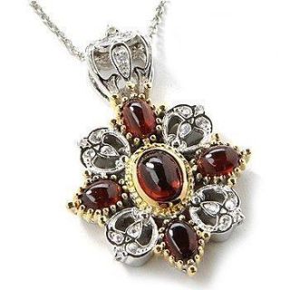 Michael Valitutti Two tone Garnet and Sapphire Necklace