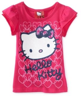 Hello Kitty Girls 2 6X Short Sleeve Top, Pink, 2T