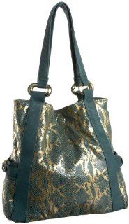 Claire Reversible Tote,Green Metallic Snake/Smooth,one size Shoes